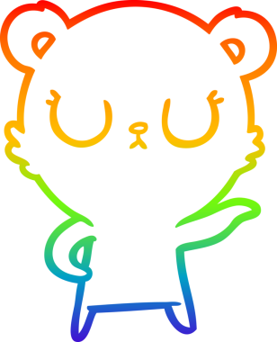 Bir insan tarafından çizilmiş barışçıl bir ayının gökkuşağı gradyanı çizimi