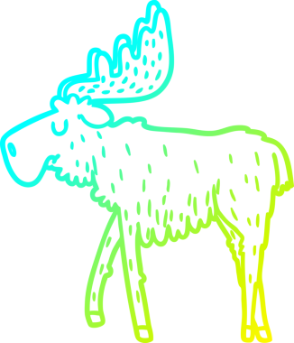 Bir insan tarafından çizilmiş çizgi film geyiği çizimi.