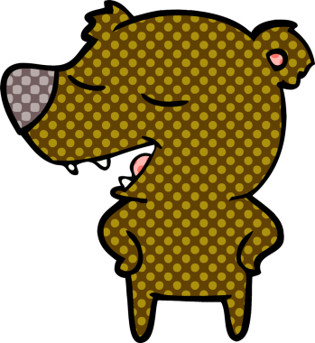 Bir insan tarafından çizilmiş çizgi film ayısı.