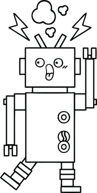 Bir insan tarafından çizilmiş robot çizimi