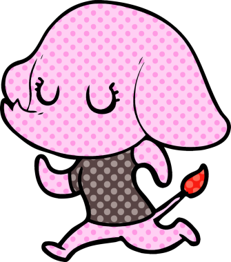 Bir insan tarafından çizilmiş şirin bir fil.