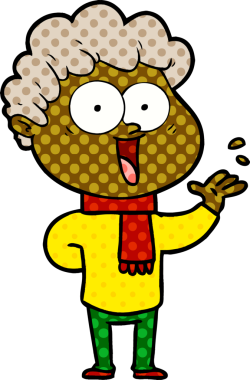 Bir insan tarafından çizilmiş mutlu bir adam.