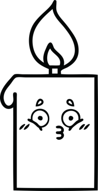 Bir insan tarafından çizilmiş mum çizimi.