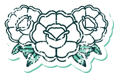 Bir insan tarafından çizilmiş bir buket çiçeğin sembolik dövmesi.