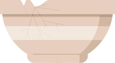 Bir insan tarafından çizilmiş çatlak kase grafik vektör resimleme simgesi