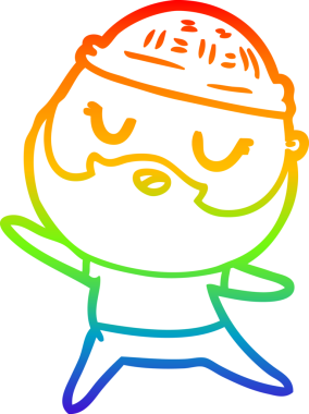 Bir insan tarafından çizilmiş sakallı bir karikatür çizimi.