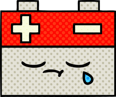 Bir insan tarafından çizilmiş bir araba aküsünün çizgi romanı.