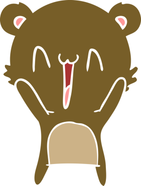 Mutlu ayı düz renkli çizgi film bir insan tarafından çizildi.