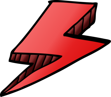 Bir insan tarafından çizilmiş karalama yıldırımı.