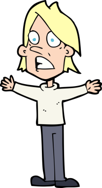 Bir insan tarafından çizilmiş korkmuş bir adam.