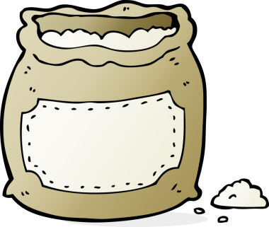 Bir insan tarafından çizilmiş un paketi.