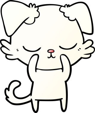 Bir insan tarafından çizilmiş şirin bir çizgi film köpeği.