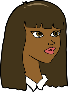 Bir insan tarafından çizilmiş uzun saçlı güzel bir kız.