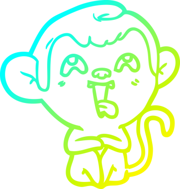 Bir insan tarafından çizilmiş çılgın bir çizgi film maymunu çizimi