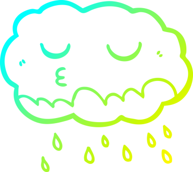 Bir insan tarafından çizilen karikatür yağmur bulutu çizimi