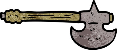 Bir insan tarafından çizilmiş ortaçağ baltası.