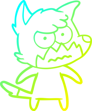 Bir insan tarafından çizilmiş bir çizgi filmin soğuk gradyan çizimi.