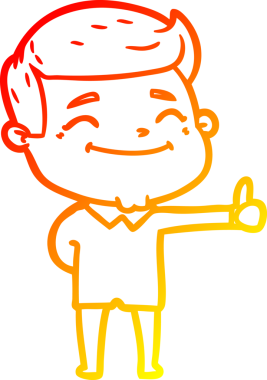 Bir insan tarafından çizilmiş mutlu bir çizgi film karakteri çizimi.