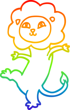 gökkuşağı gradyan çizgi çizimi bir insan tarafından çizilmiş bir aslan