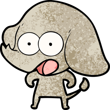 Bir insan tarafından çizilmiş şirin bir fil.