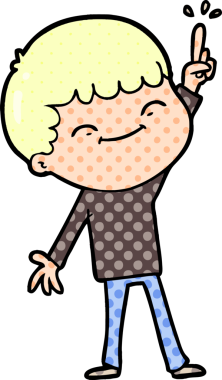 Bir insan tarafından çizilmiş mutlu çocuk çizgi filmi.