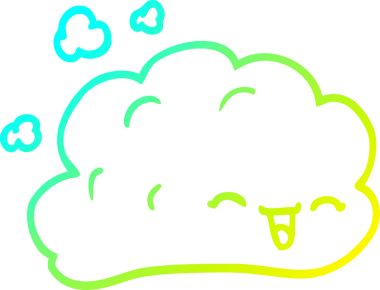 Bir insan tarafından çizilen gri dumanlı karikatür çizimi