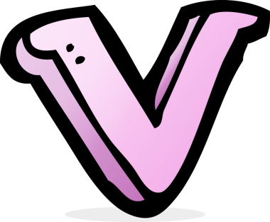 Bir insan tarafından çizilmiş V harfi.