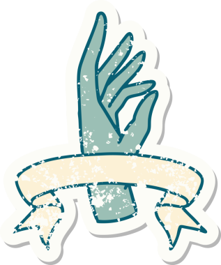 Bir insan tarafından çizilmiş eski bir çıkartma.