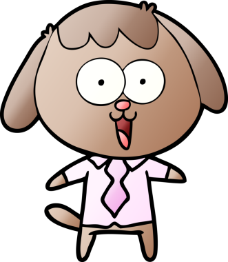 Bir insan tarafından çizilmiş şirin bir çizgi film köpeği.