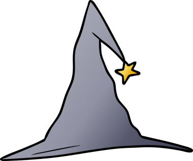 Bir insan tarafından çizilmiş bir cadı şapkası.