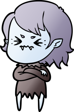 Bir insan tarafından çizilmiş kızgın vampir kız.