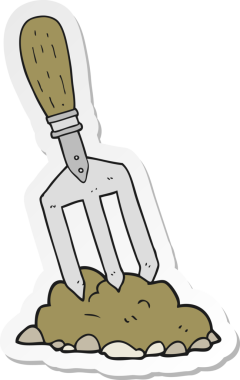 Bir insan tarafından çizilmiş bir bahçe çatalının çıkartması.