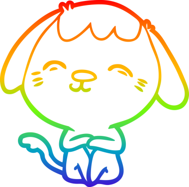 gökkuşağı gradyan çizimi Mutlu bir çizgi köpek çizimi Bir insan tarafından çizilmiş