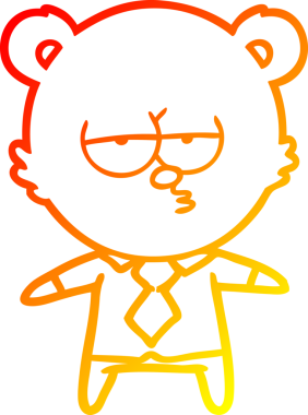 Bir insan tarafından çizilmiş bir ayı patronunun sıcak çizgi çizimi.