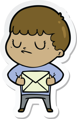 Bir insan tarafından çizilmiş huysuz bir çocuğun çıkartması.