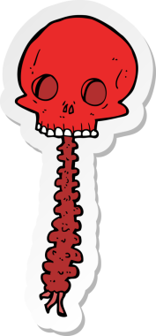 Bir insan tarafından çizilmiş ürkütücü bir karikatür çıkartması.