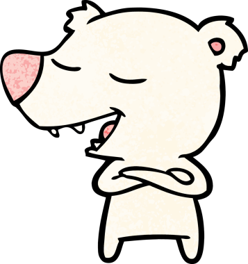 Bir insan tarafından çizilmiş kutup ayısı çizgi filmi.