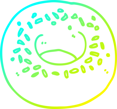 Bir insan tarafından çizilmiş soğuk gradyan bir çörek çizimi.
