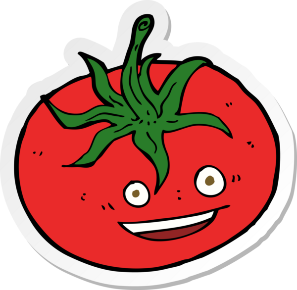 Bir insan tarafından çizilmiş bir domates etiketi.