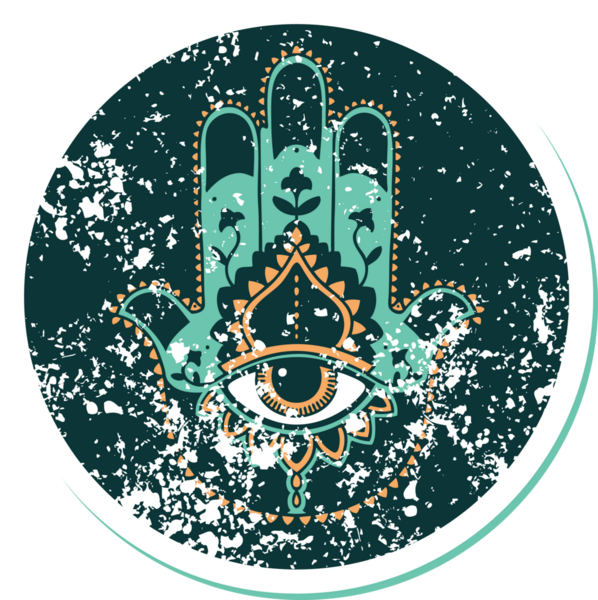 Bir insan tarafından çizilmiş bir hamza 'nın sembolik dövmeli görüntüsü.