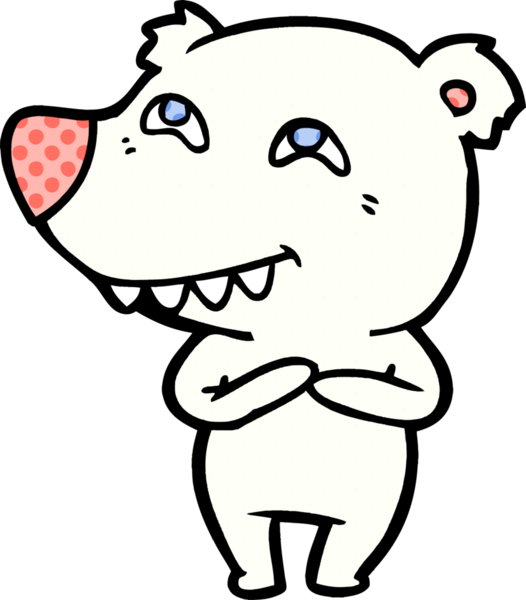 Bir insan tarafından çizilmiş kutup ayısı karikatürü