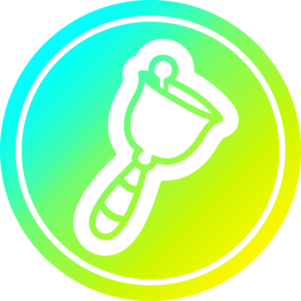 Bir insan tarafından çizilmiş havalı gradyan bir el çanı simgesi