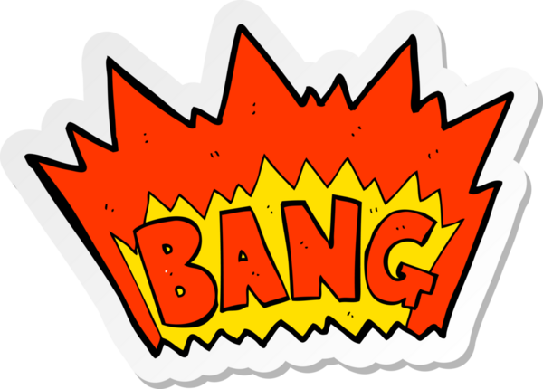 Bir insan tarafından çizilmiş bir çizgi film patlamasının çıkartması.