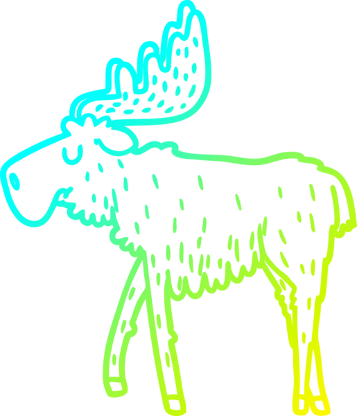 Bir insan tarafından çizilmiş çizgi film geyiği çizimi.