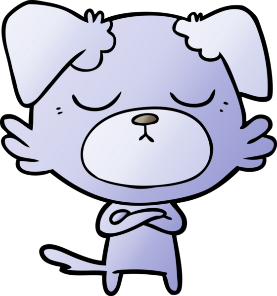 Bir insan tarafından çizilmiş şirin bir çizgi film köpeği.