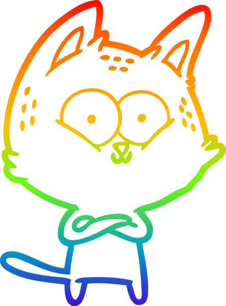 gökkuşağı gradyanı çizimi bir insan tarafından çizilmiş çizgi film kedisi