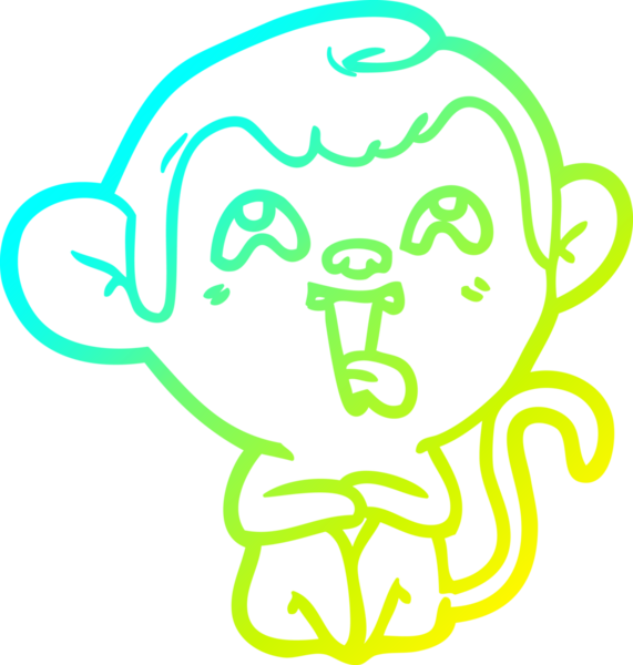 Bir insan tarafından çizilmiş çılgın bir çizgi film maymunu çizimi