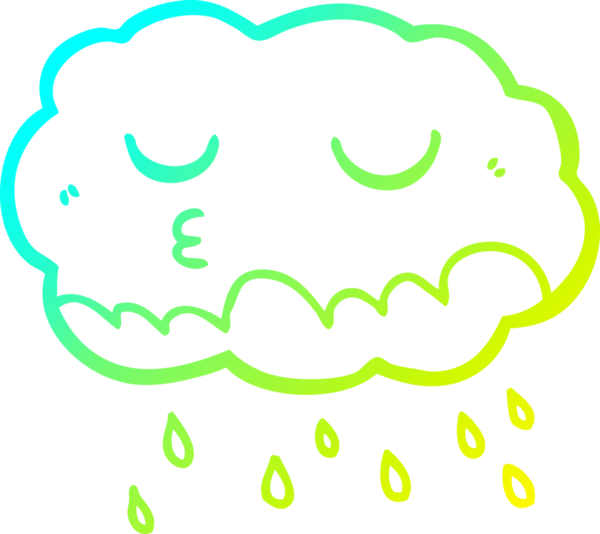 Bir insan tarafından çizilen karikatür yağmur bulutu çizimi