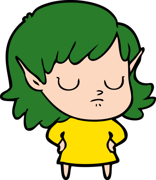 Bir insan tarafından çizilmiş bir elf kızı.