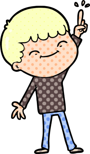 Bir insan tarafından çizilmiş mutlu çocuk çizgi filmi.